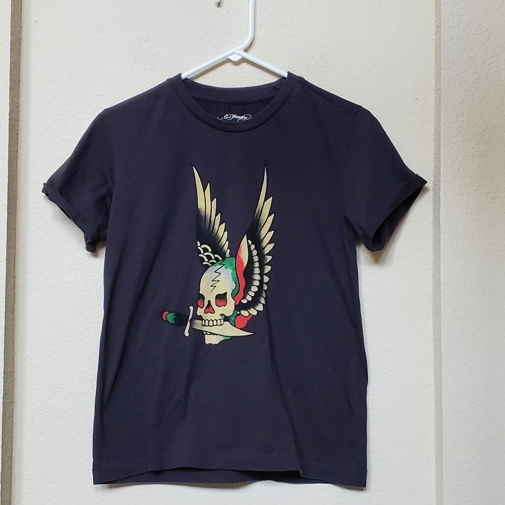 Ed Hardy Rolled Sleeve Tee.  Size Small